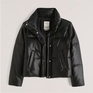 Abercrombie & Fitch A&F Vegan Leather Mini Puffer